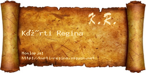 Kürti Regina névjegykártya